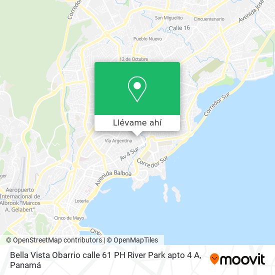 Mapa de Bella Vista  Obarrio  calle 61 PH River Park apto 4 A