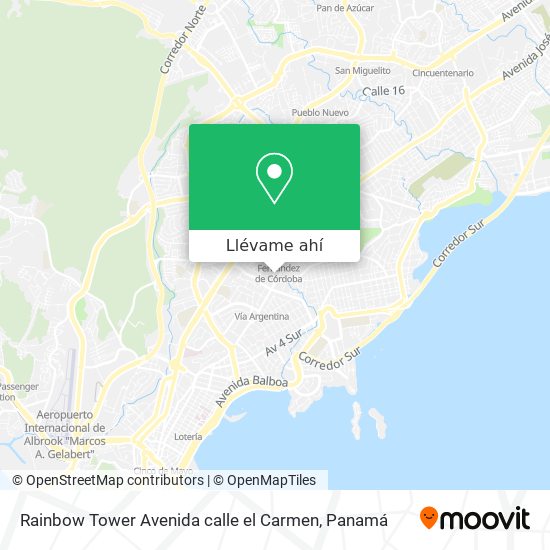 Mapa de Rainbow Tower Avenida calle el Carmen