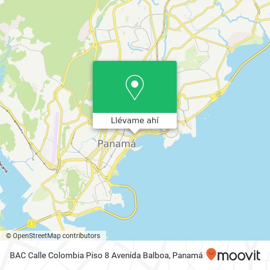 Mapa de BAC Calle Colombia Piso 8 Avenida Balboa