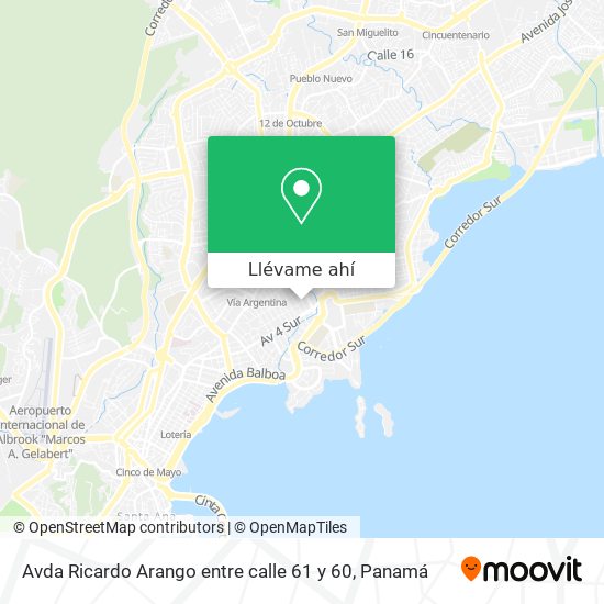 Mapa de Avda  Ricardo Arango entre calle 61 y 60