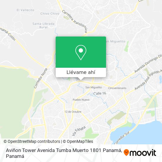 Mapa de Aviñon Tower Avenida Tumba Muerto 1801  Panamá