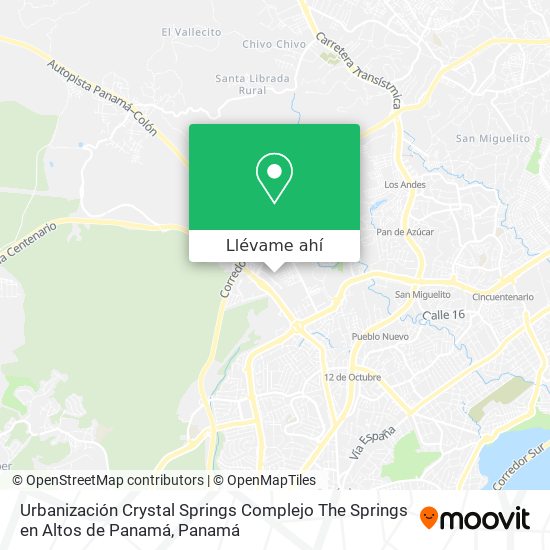 Mapa de Urbanización Crystal Springs   Complejo The Springs en Altos de Panamá