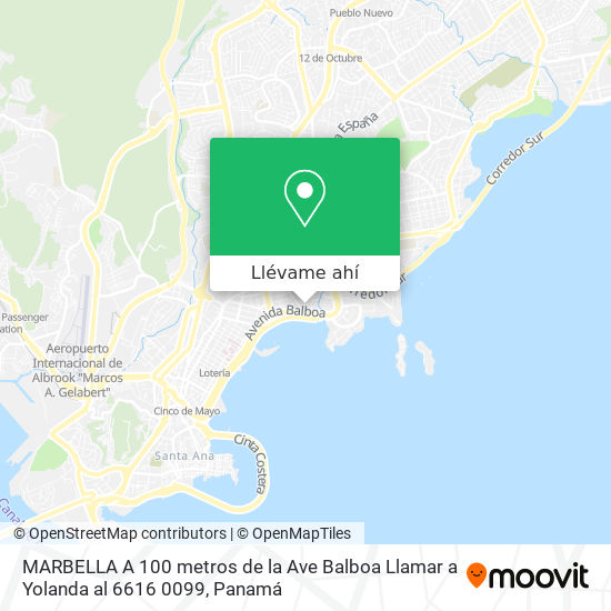 Mapa de MARBELLA A 100 metros de la Ave  Balboa  Llamar a Yolanda al 6616 0099