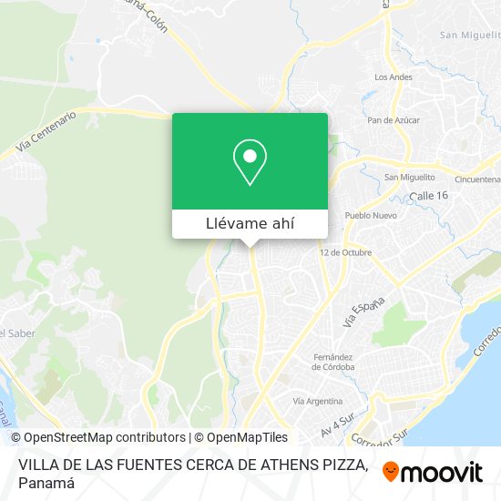 Mapa de VILLA DE LAS FUENTES  CERCA DE ATHENS PIZZA