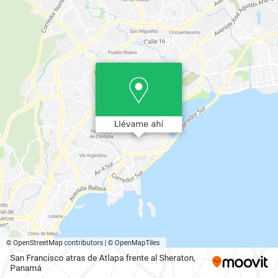 Mapa de San Francisco  atras de Atlapa  frente al Sheraton