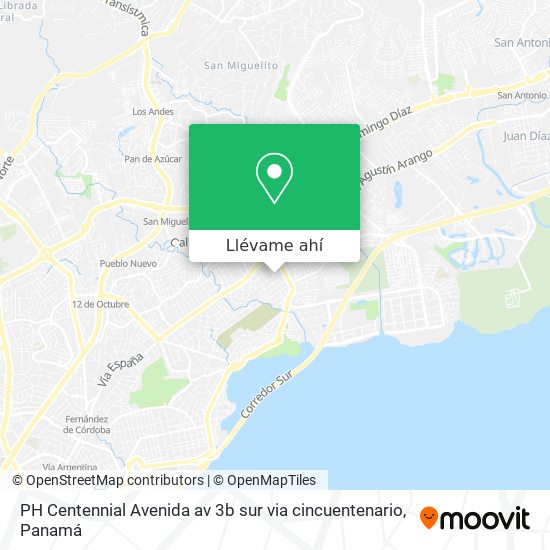 Mapa de PH Centennial Avenida av 3b sur  via cincuentenario