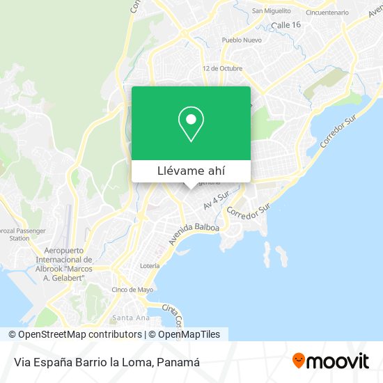 Mapa de Via España  Barrio la Loma