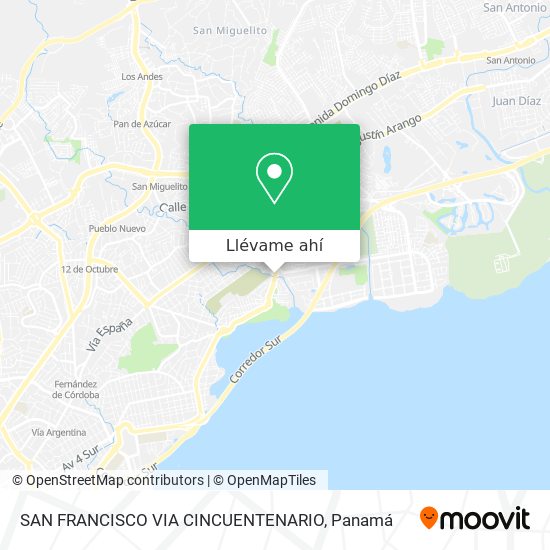 Mapa de SAN FRANCISCO  VIA CINCUENTENARIO