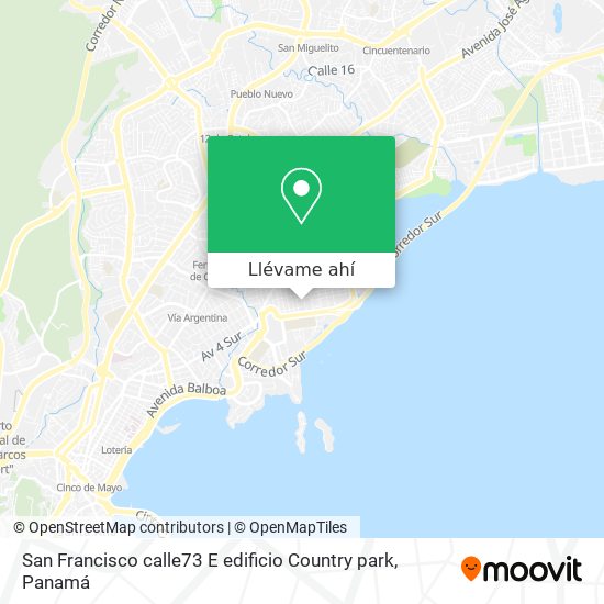 Mapa de San Francisco  calle73 E  edificio Country park
