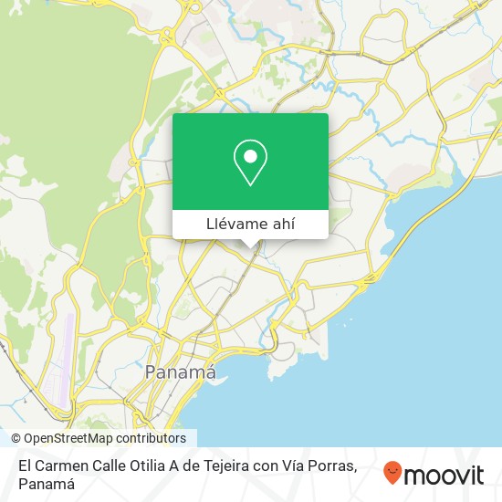 Mapa de El Carmen  Calle Otilia A  de Tejeira con Vía Porras