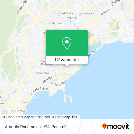 Mapa de Amarilo Panama calle74