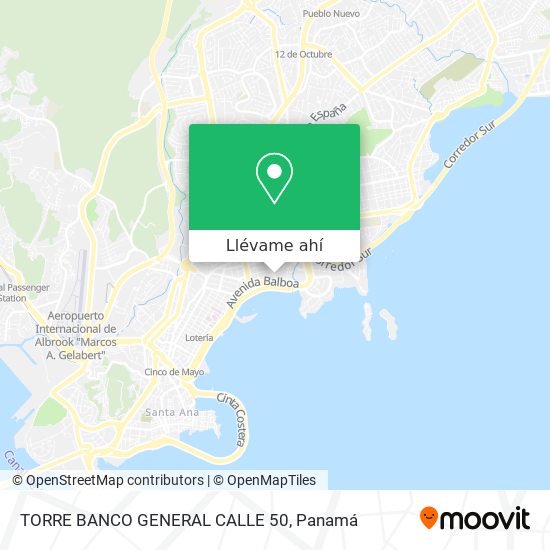 Mapa de TORRE BANCO GENERAL CALLE 50