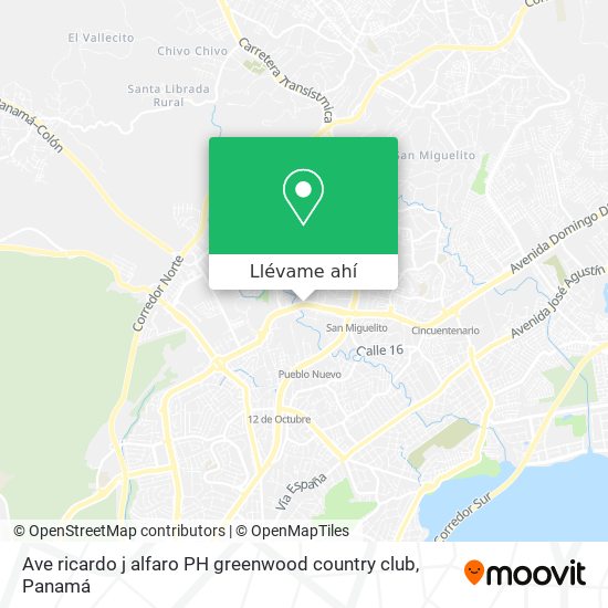 Mapa de Ave  ricardo j alfaro   PH greenwood country club