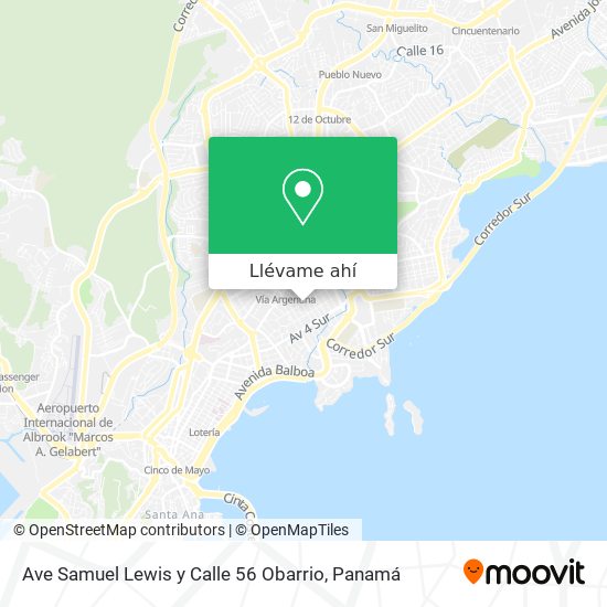 Mapa de Ave Samuel Lewis y Calle 56 Obarrio