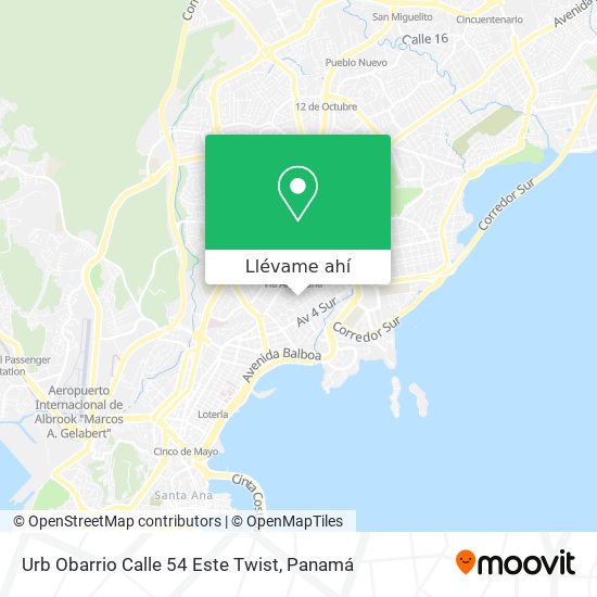 Mapa de Urb Obarrio Calle 54 Este  Twist