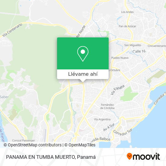 Mapa de PANAMA EN TUMBA MUERTO