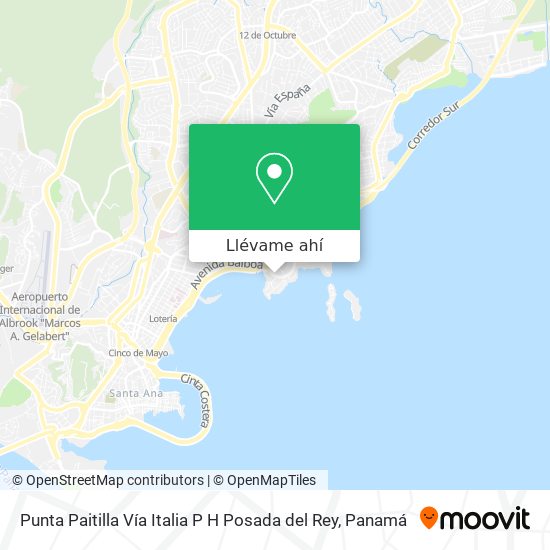 Mapa de Punta Paitilla  Vía Italia  P H  Posada del Rey