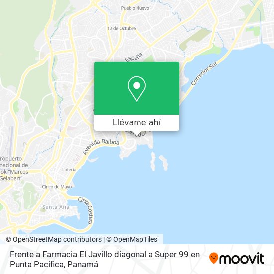 Mapa de Frente a Farmacia El Javillo  diagonal a Super 99 en Punta Pacifica