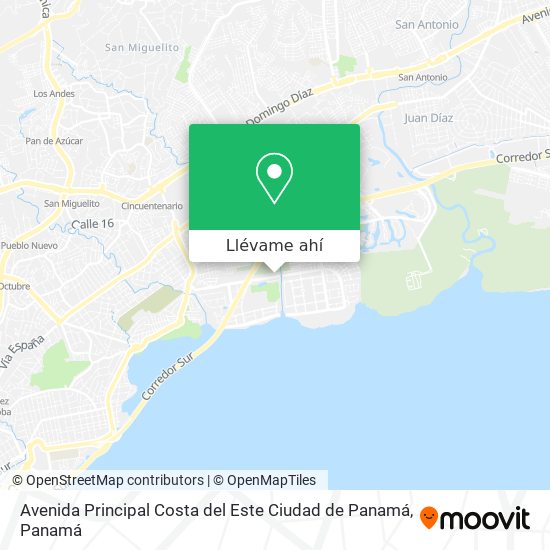 Mapa de Avenida Principal Costa del Este   Ciudad de Panamá