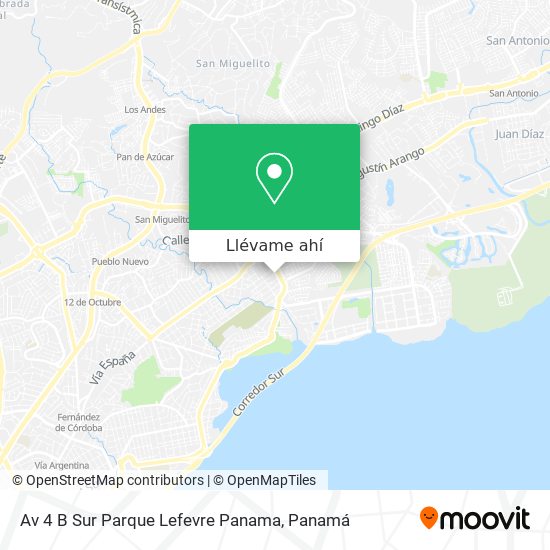 Mapa de Av 4 B Sur  Parque Lefevre  Panama
