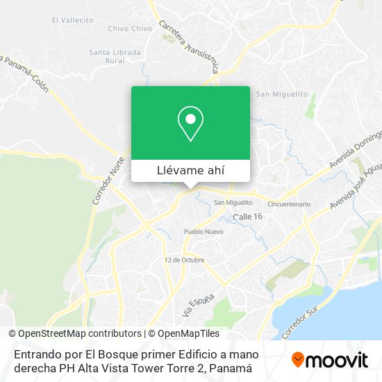 Mapa de Entrando por El Bosque primer Edificio a mano derecha PH Alta Vista Tower Torre 2