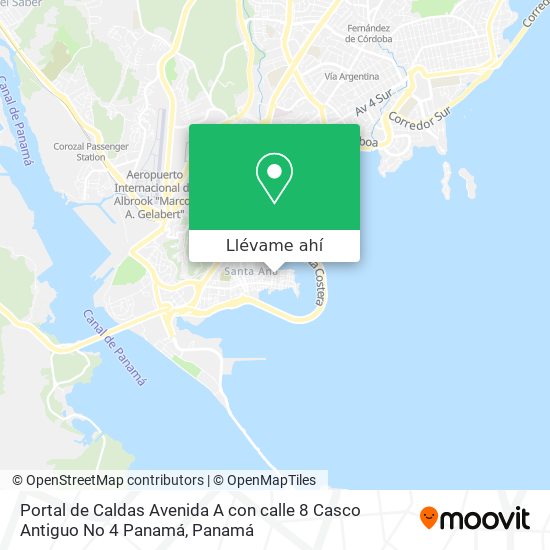 Mapa de Portal de Caldas Avenida A con calle 8 Casco Antiguo No 4  Panamá