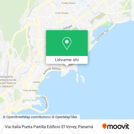 Mapa de Via Italia  Punta Paitilla  Edificio El Virrey