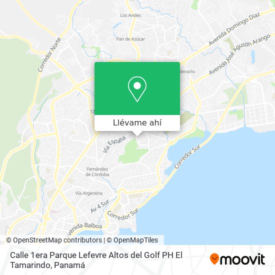 Mapa de Calle 1era  Parque Lefevre  Altos del Golf  PH El Tamarindo