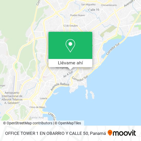 Mapa de OFFICE TOWER 1 EN OBARRIO Y CALLE 50