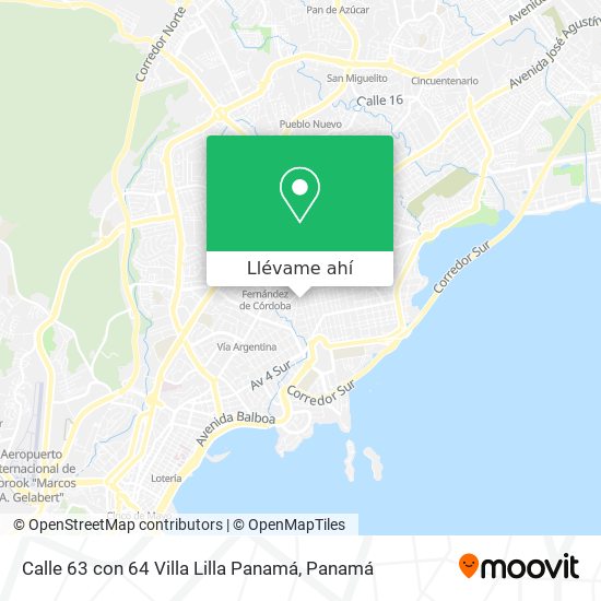 Mapa de Calle 63 con 64 Villa Lilla  Panamá