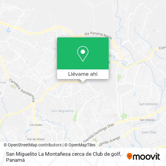 Mapa de San Miguelito  La Montañesa  cerca de Club de golf
