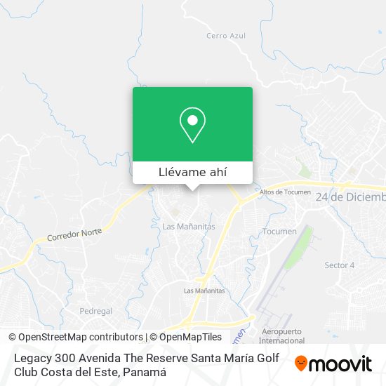 Mapa de Legacy 300 Avenida The Reserve Santa María Golf   Club  Costa del Este