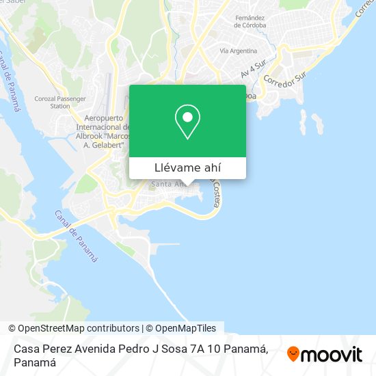 Mapa de Casa Perez Avenida Pedro J Sosa   7A 10  Panamá