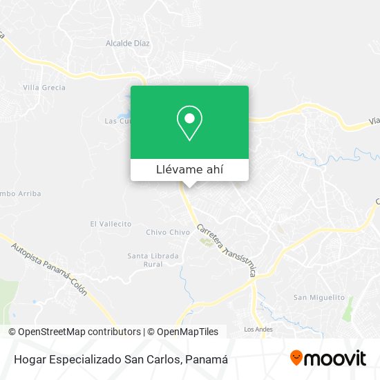 Mapa de Hogar Especializado San Carlos