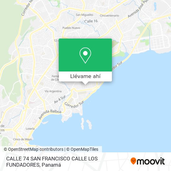 Mapa de CALLE 74  SAN FRANCISCO CALLE LOS FUNDADORES