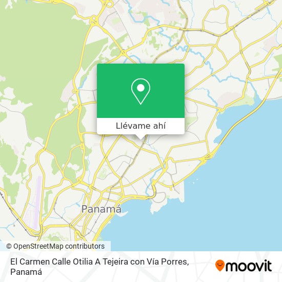 Mapa de El Carmen Calle Otilia A  Tejeira con Vía Porres