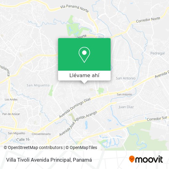 Mapa de Villa Tivoli Avenida Principal