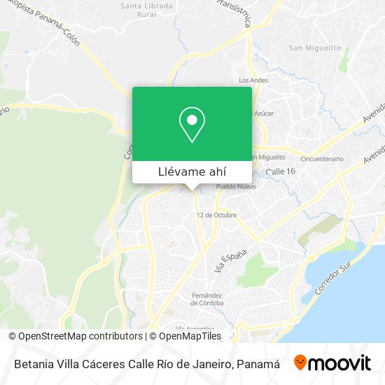 Mapa de Betania  Villa Cáceres  Calle Río de Janeiro