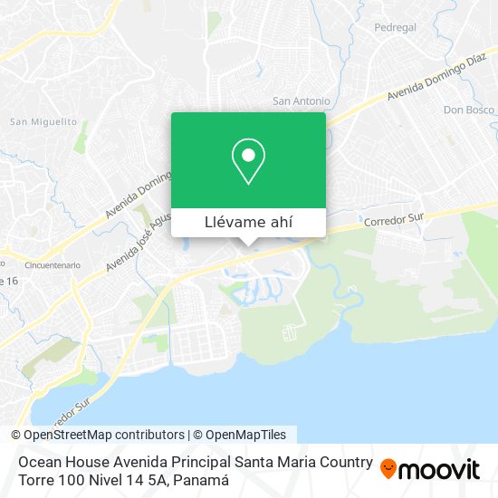 Mapa de Ocean House Avenida Principal Santa Maria Country Torre 100 Nivel 14 5A