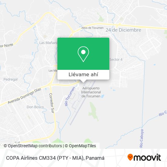 Mapa de COPA Airlines CM334 (PTY - MIA)