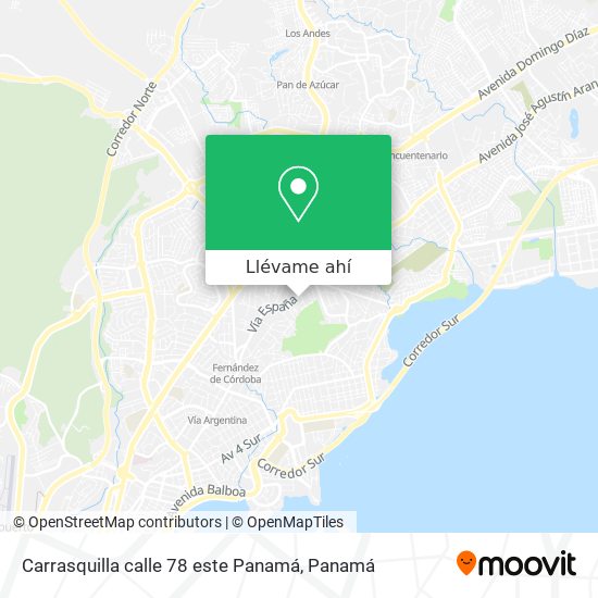 Mapa de Carrasquilla calle 78 este Panamá