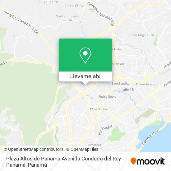 Mapa de Plaza Altos de Panama Avenida Condado del Rey  Panamá