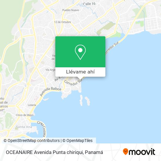 Mapa de OCEANAIRE Avenida Punta chiriqui