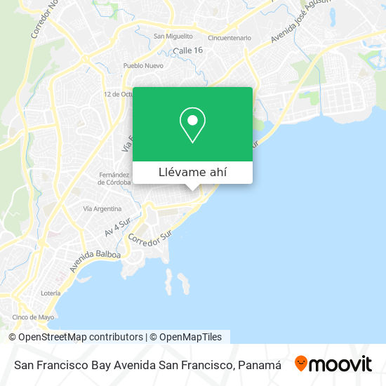 Mapa de San Francisco Bay Avenida San Francisco