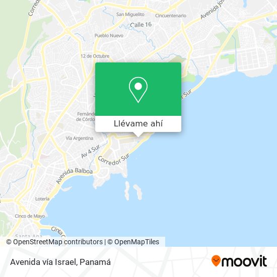 Mapa de Avenida vía Israel