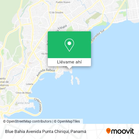 Mapa de Blue Bahia Avenida Punta Chiriquí
