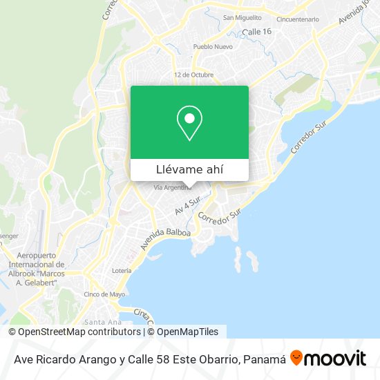 Mapa de Ave  Ricardo Arango y Calle 58 Este  Obarrio