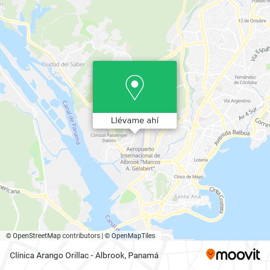 Mapa de Clínica Arango Orillac - Albrook