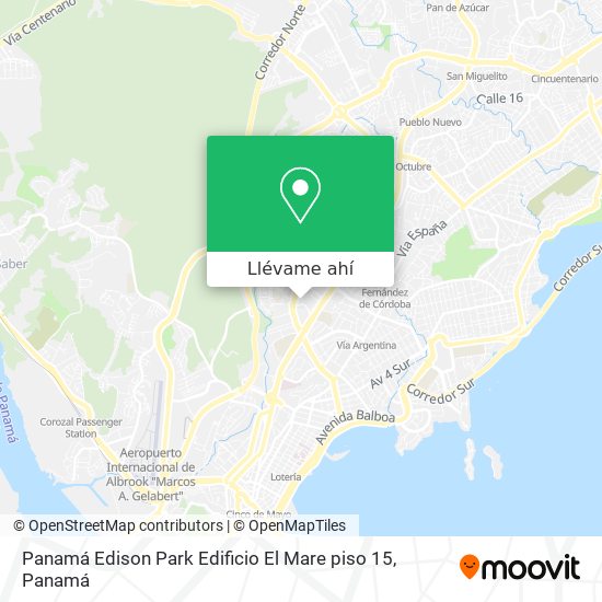 Mapa de Panamá  Edison Park  Edificio El Mare piso 15