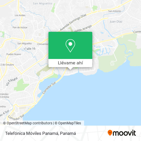 Mapa de Telefónica Móviles Panamá